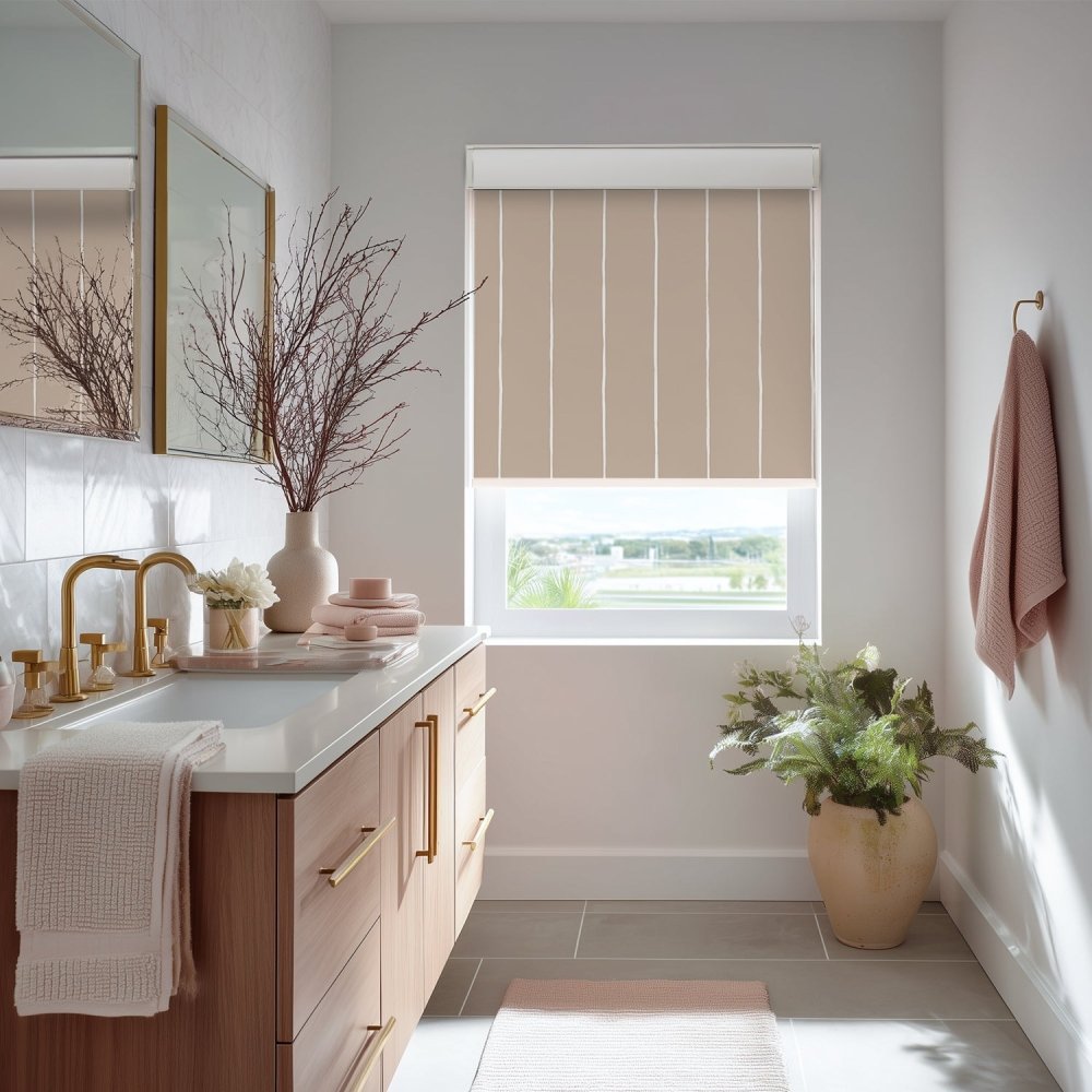 Pure Stripe Print Full Blackout Roller Blinds - Deconovo US