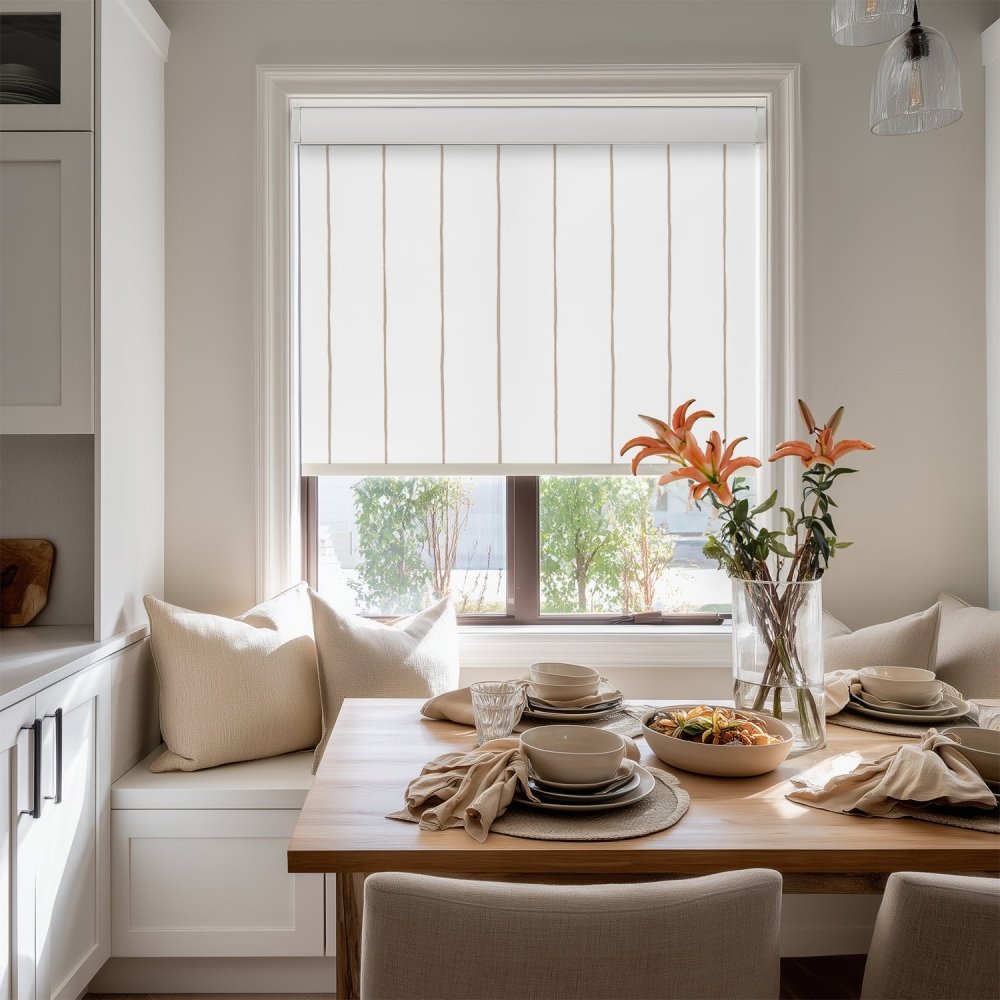 Pure Stripe Print Full Blackout Roller Blinds - Deconovo US