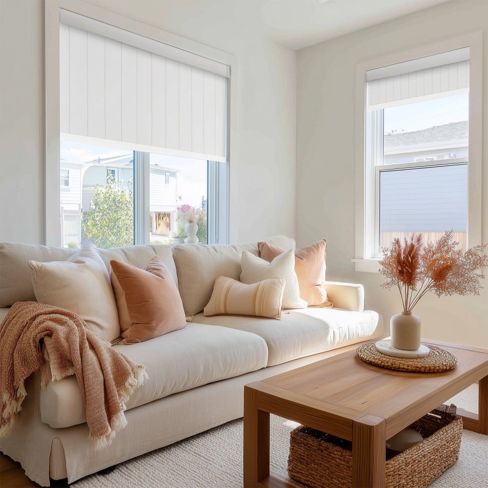 Pure Stripe Print Full Blackout Roller Blinds - Deconovo US