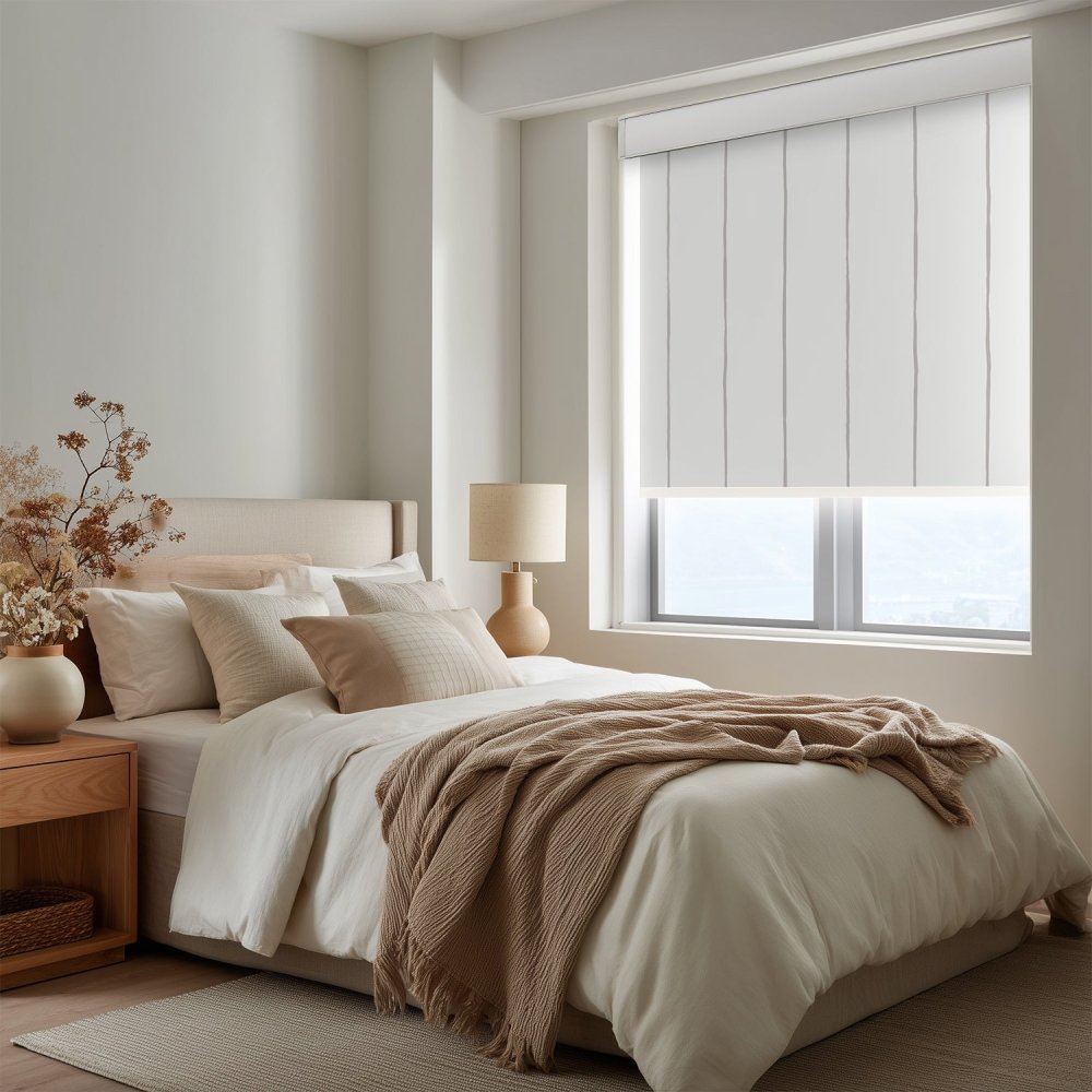 Pure Stripe Print Full Blackout Roller Blinds - Deconovo US