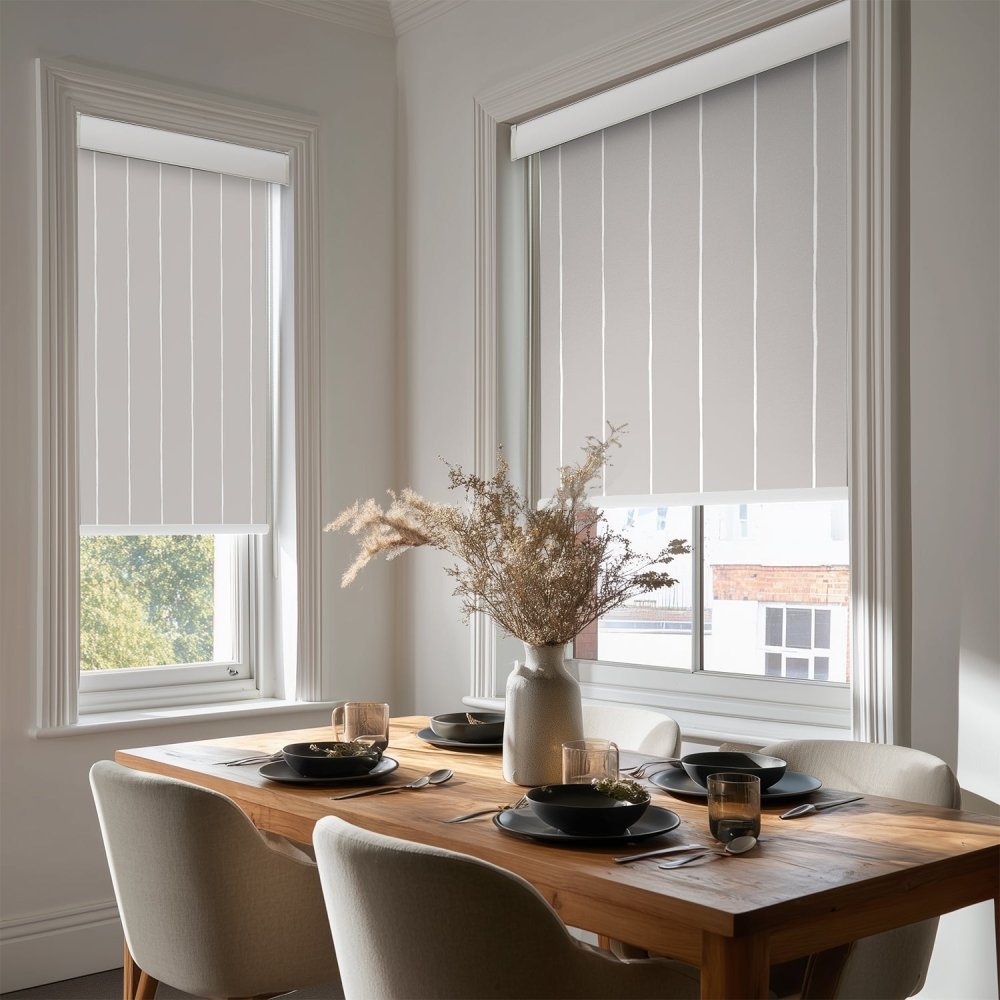 Pure Stripe Print Full Blackout Roller Blinds - Deconovo US
