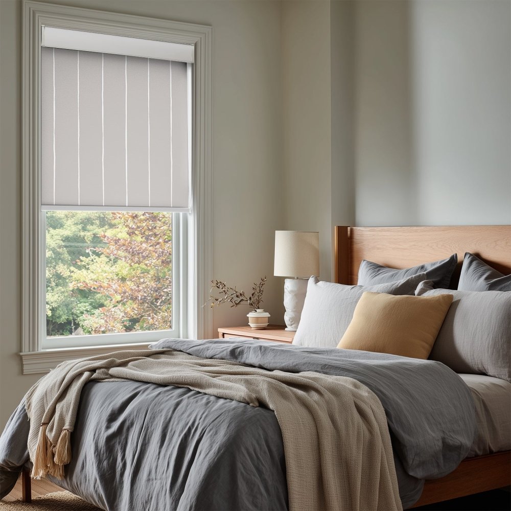Pure Stripe Print Full Blackout Roller Blinds - Deconovo US