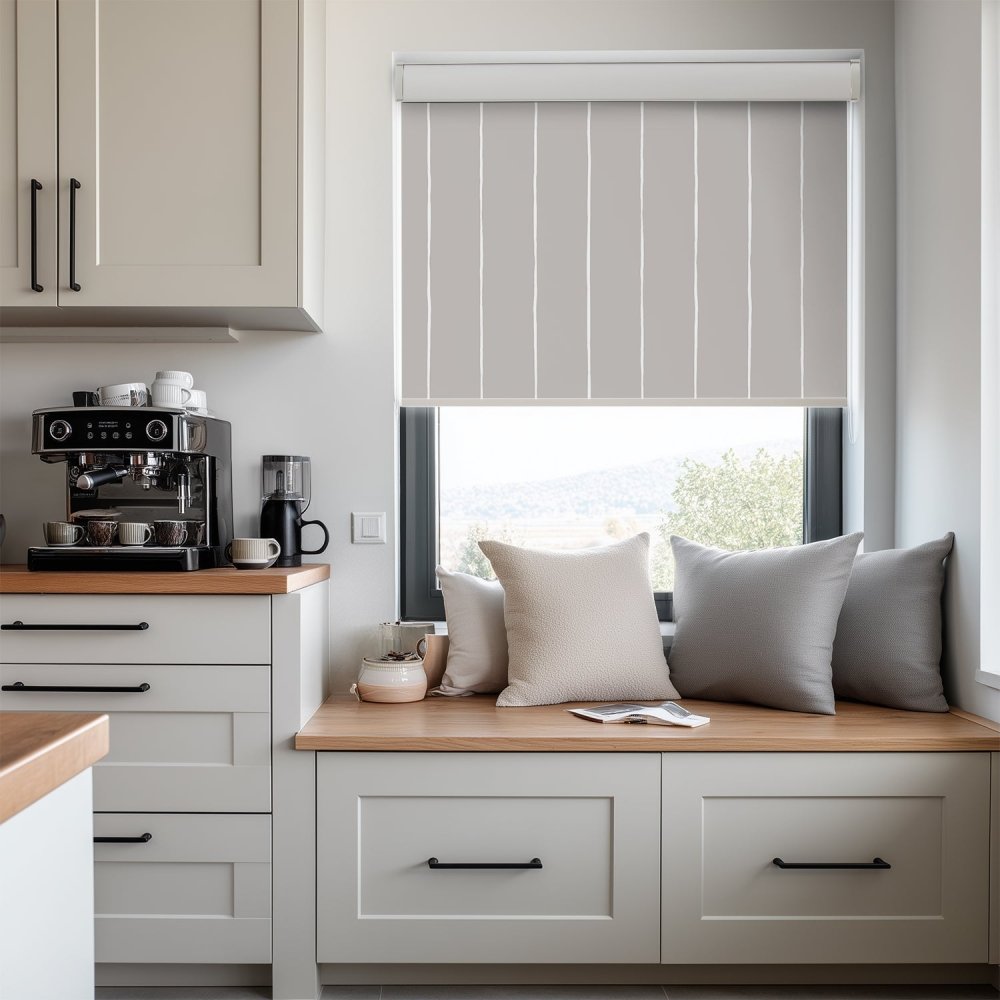 Pure Stripe Print Full Blackout Roller Blinds - Deconovo US