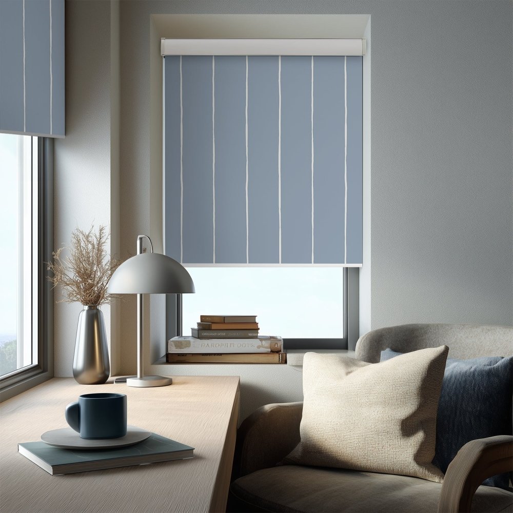Pure Stripe Print Full Blackout Roller Blinds - Deconovo US