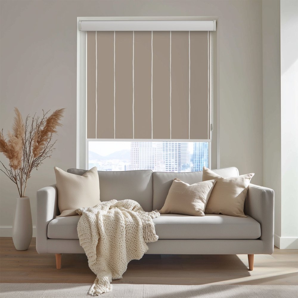 Pure Stripe Print Full Blackout Roller Blinds - Deconovo US