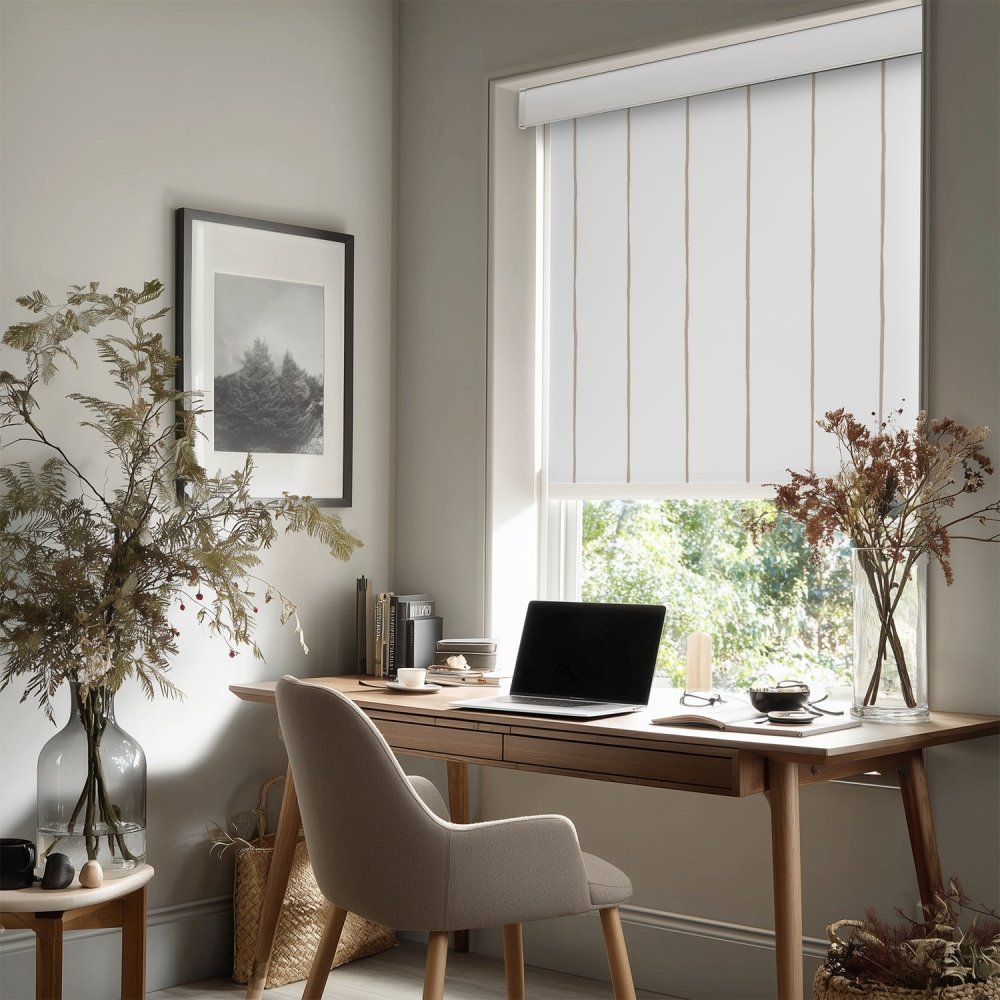 Pure Stripe Print Full Blackout Roller Blinds - Deconovo US