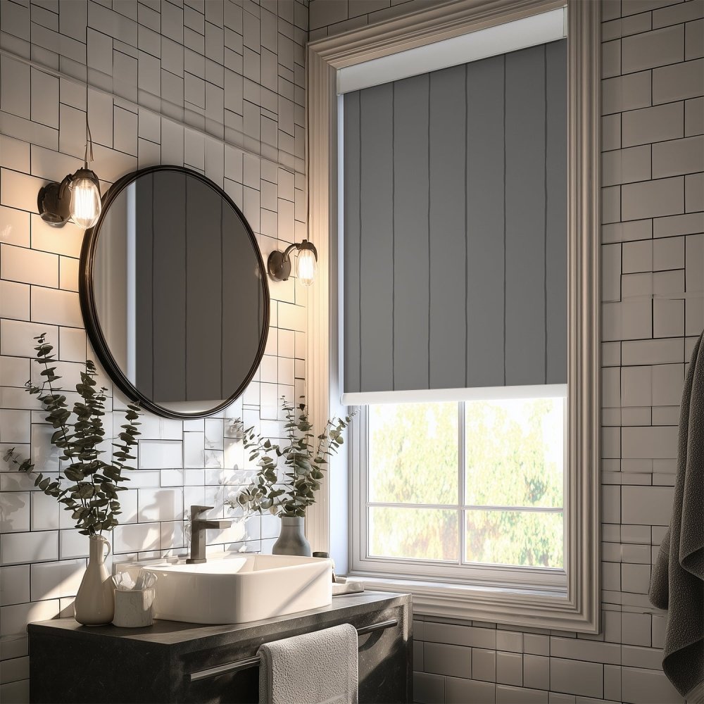 Pure Stripe Print Full Blackout Roller Blinds - Deconovo US