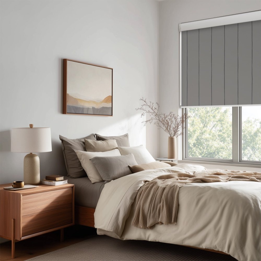 Pure Stripe Print Full Blackout Roller Blinds - Deconovo US