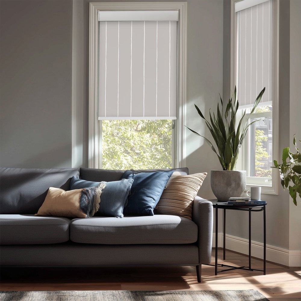 Pure Stripe Print Full Blackout Roller Blinds - Deconovo US