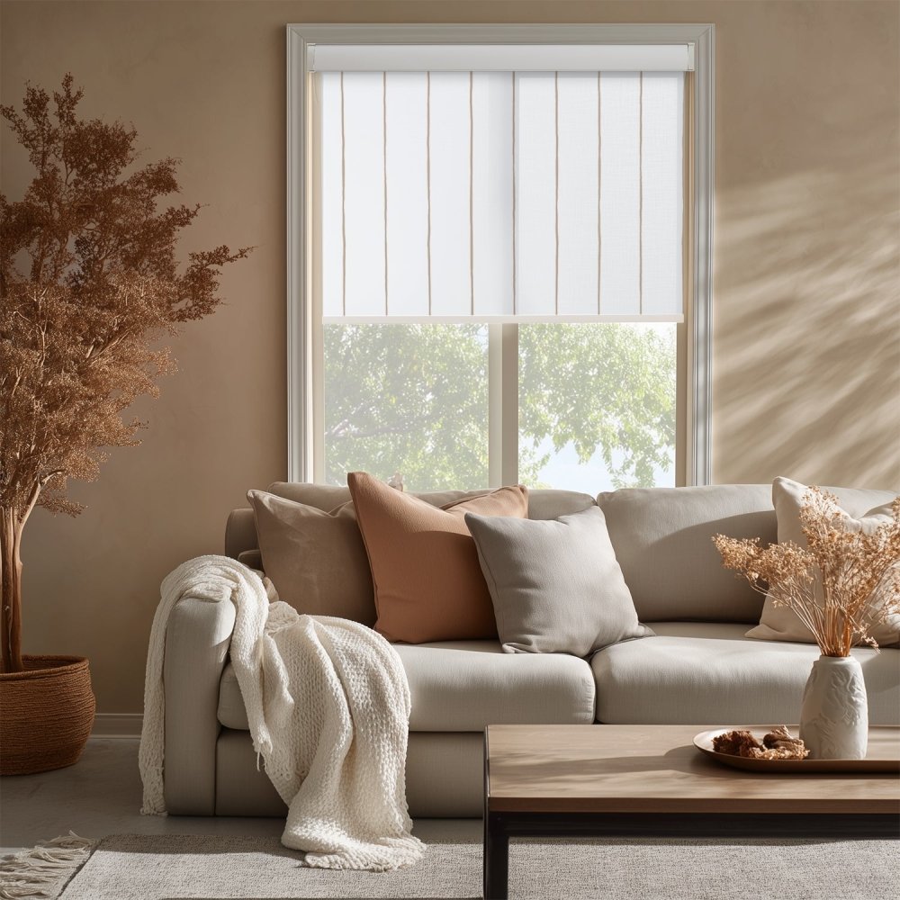 Pure Stripe Print Semi - Blackout Roller Blinds - Deconovo US