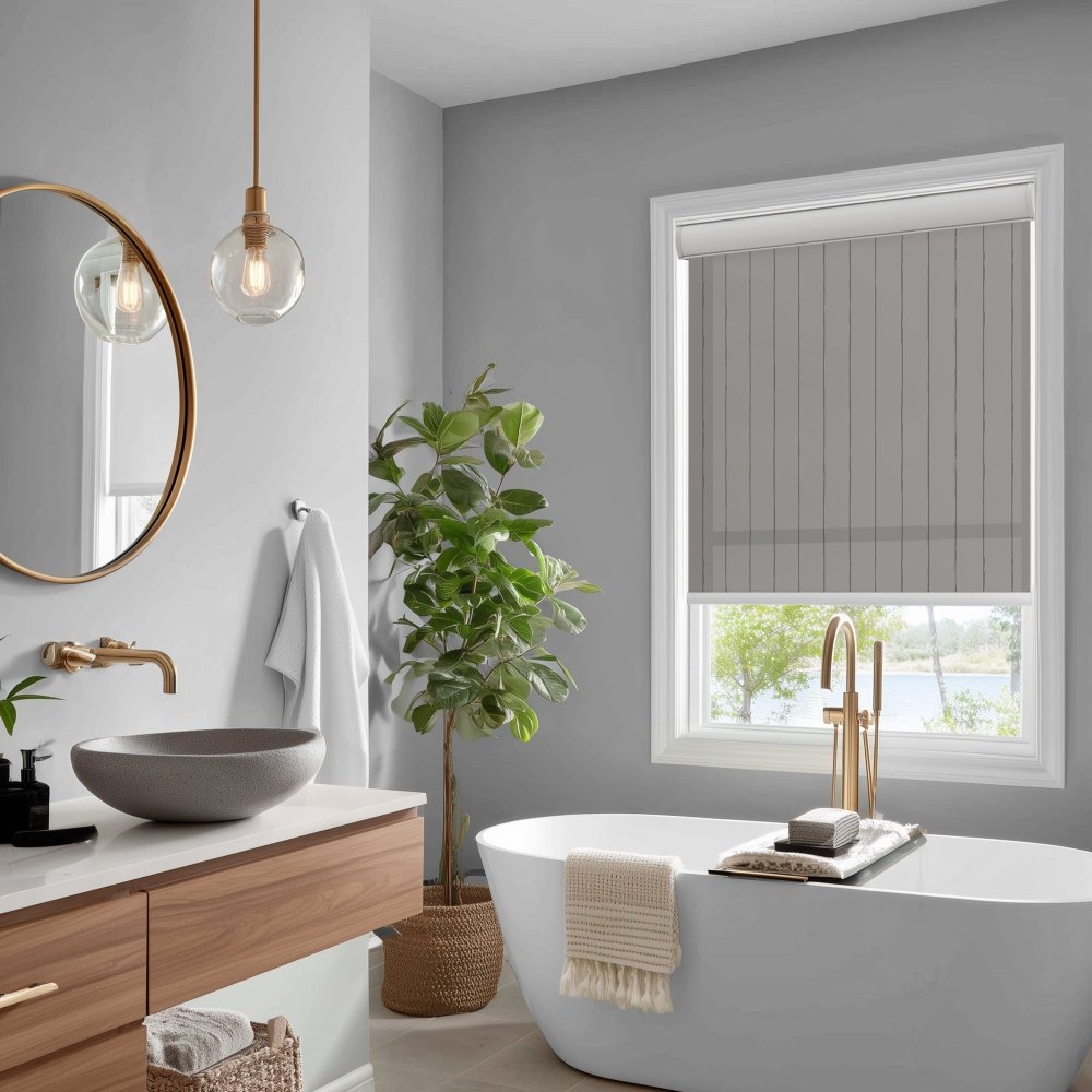 Pure Stripe Print Semi - Blackout Roller Blinds - Deconovo US