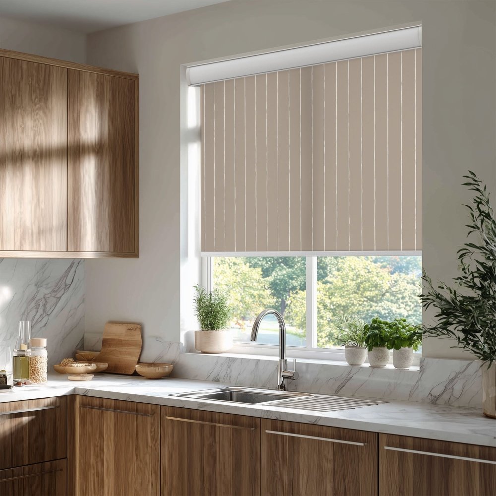 Pure Stripe Print Semi - Blackout Roller Blinds - Deconovo US