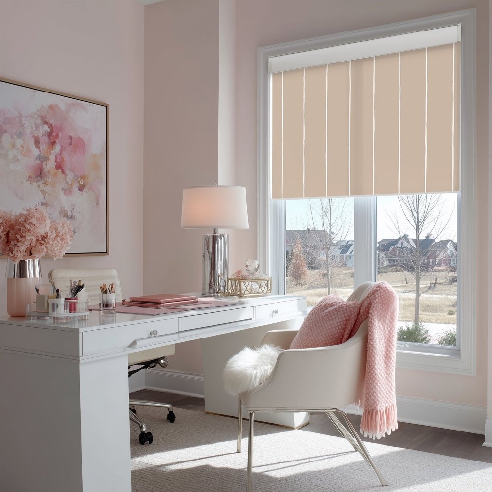 Pure Stripe Print Semi - Blackout Roller Blinds - Deconovo US