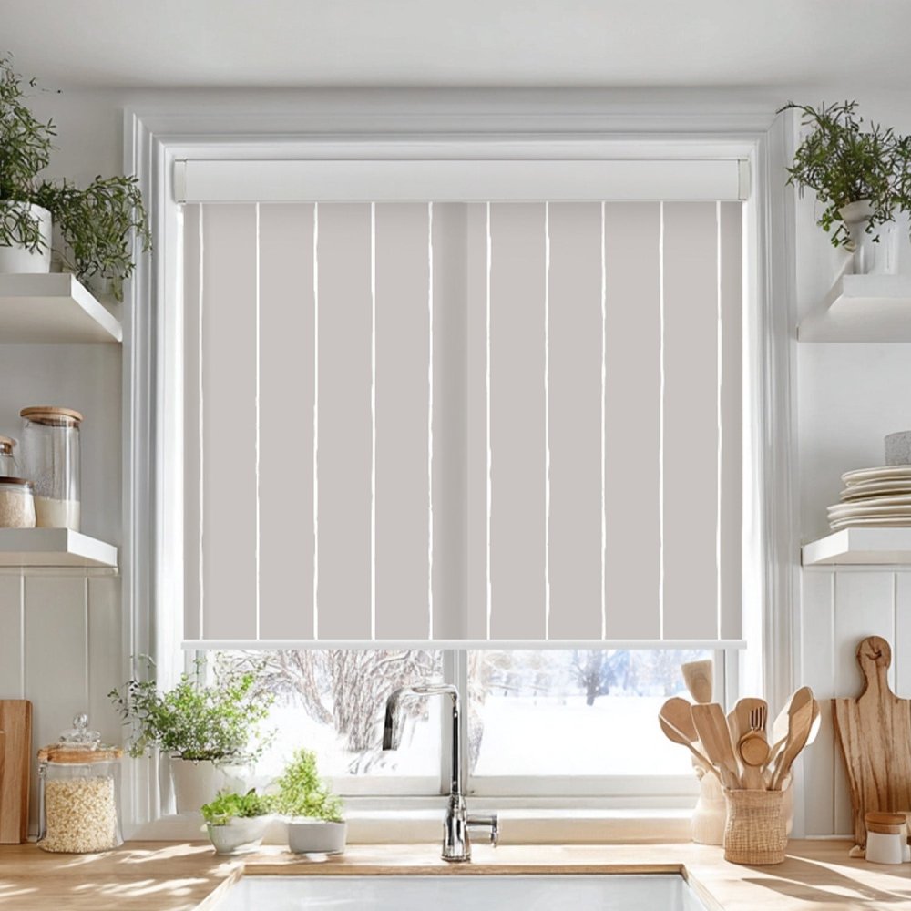 Pure Stripe Print Semi - Blackout Roller Blinds - Deconovo US