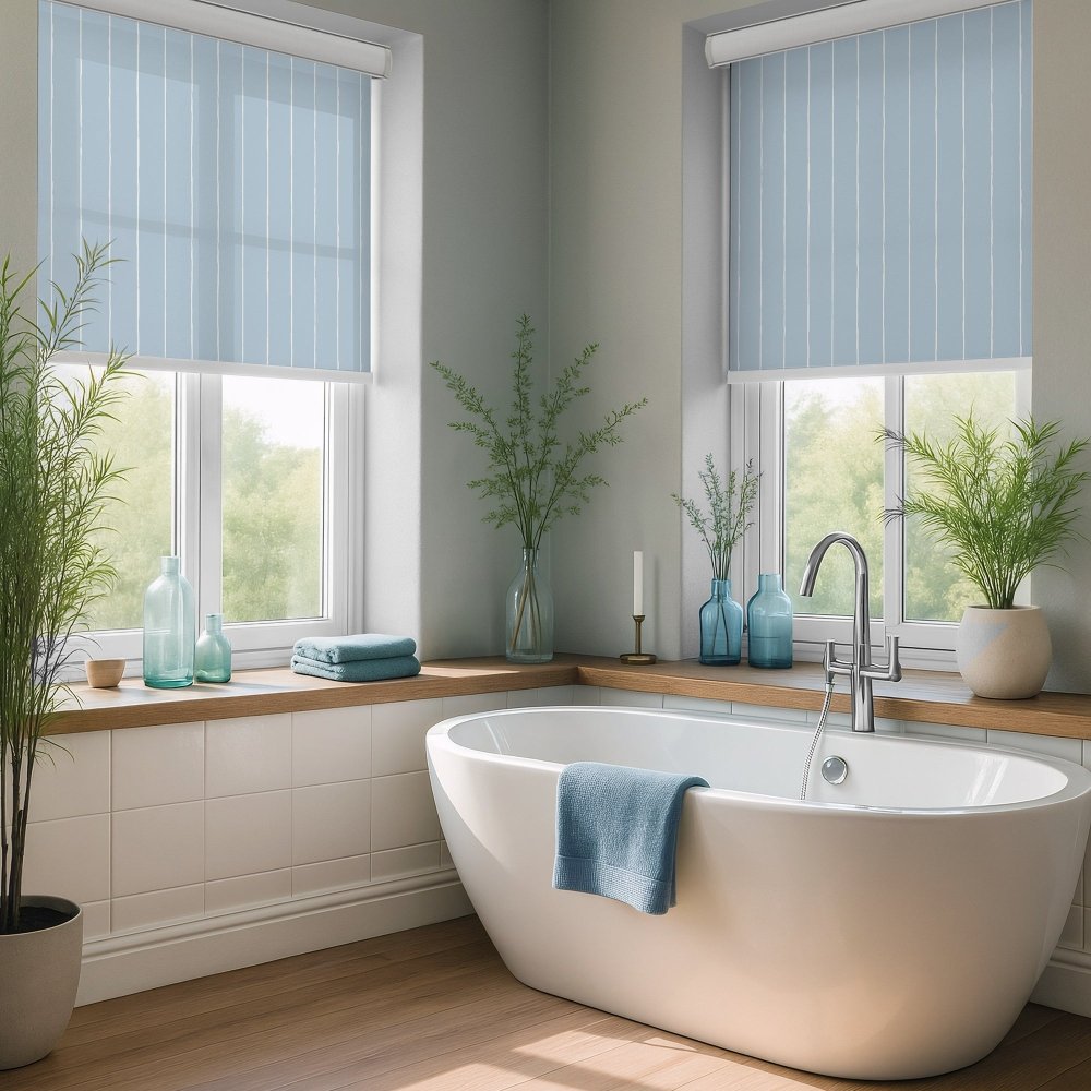 Pure Stripe Print Semi - Blackout Roller Blinds - Deconovo US