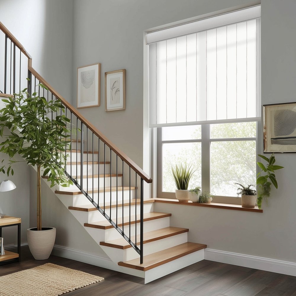 Pure Stripe Print Semi - Blackout Roller Blinds - Deconovo US