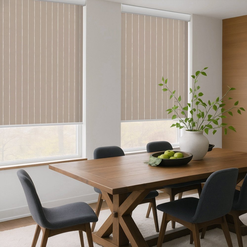 Pure Stripe Print Semi - Blackout Roller Blinds - Deconovo US