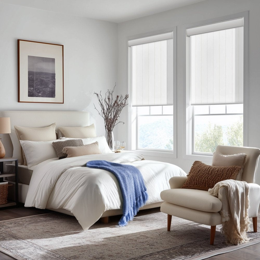 Pure Stripe Print Semi - Blackout Roller Blinds - Deconovo US