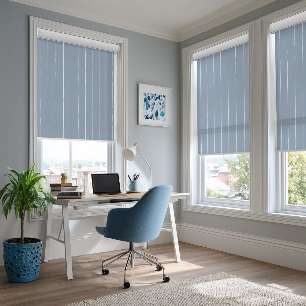 Pure Stripe Print Semi - Blackout Roller Blinds - Deconovo US