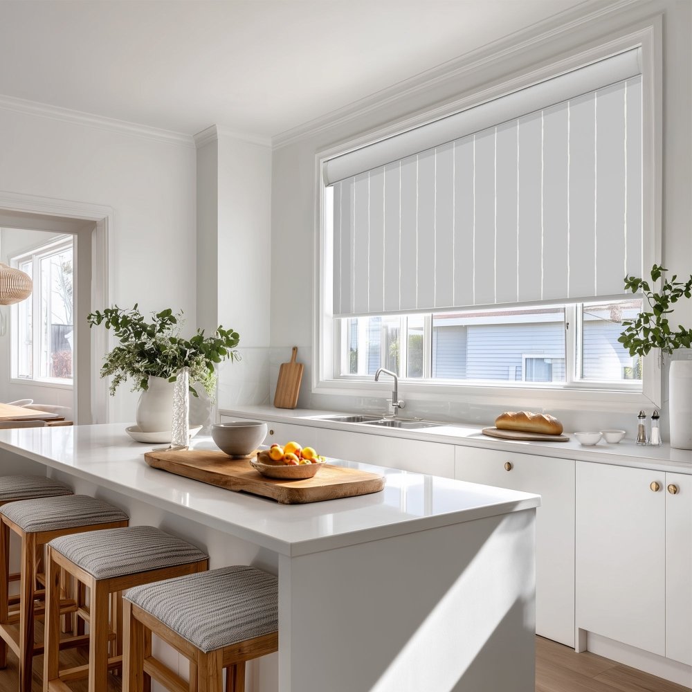Pure Stripe Print Semi - Blackout Roller Blinds - Deconovo US