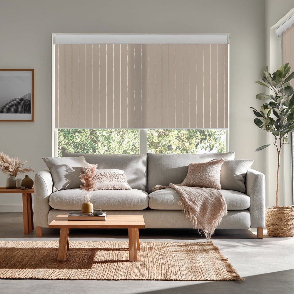Pure Stripe Print Semi - Blackout Roller Blinds - Deconovo US