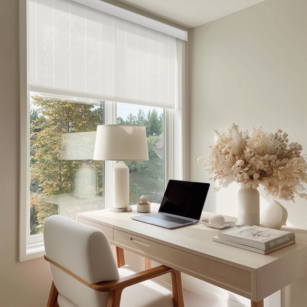 Pure Stripe Print Semi - Blackout Roller Blinds - Deconovo US