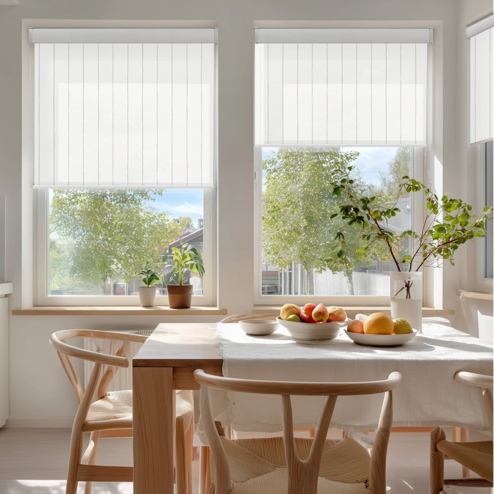 Pure Stripe Print Semi - Blackout Roller Blinds - Deconovo US