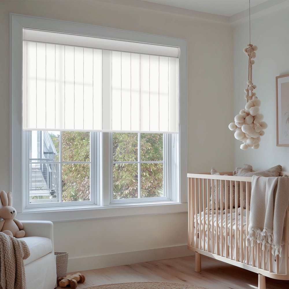 Pure Stripe Print Semi - Blackout Roller Blinds - Deconovo US
