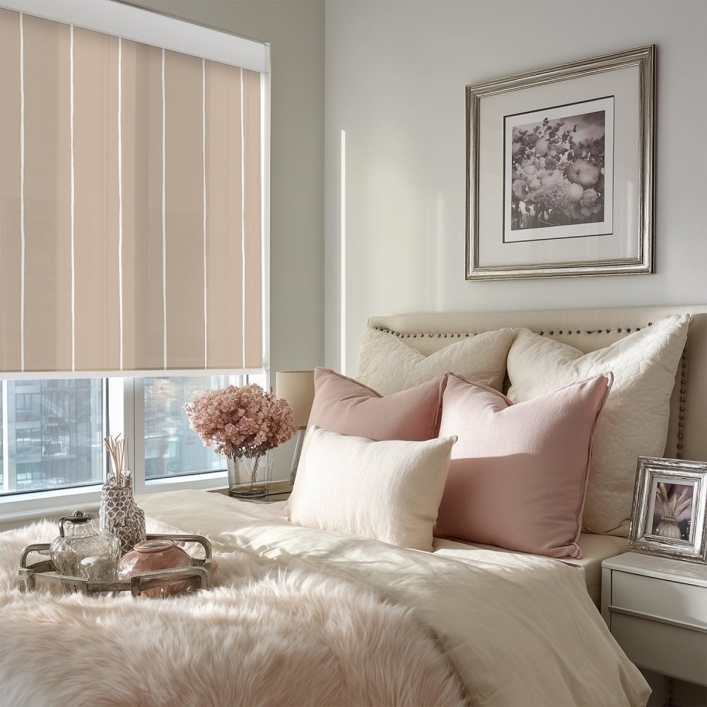 Pure Stripe Print Semi - Blackout Roller Blinds - Deconovo US