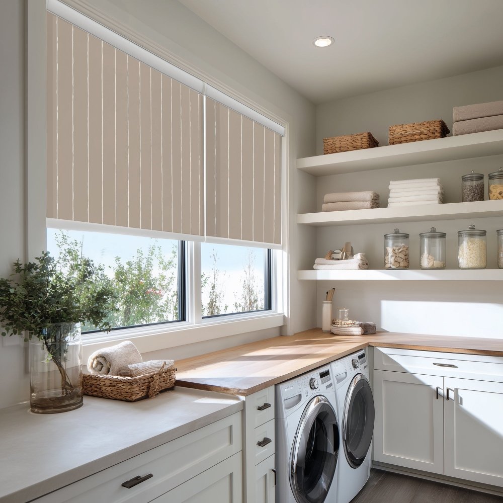 Pure Stripe Print Semi - Blackout Roller Blinds - Deconovo US