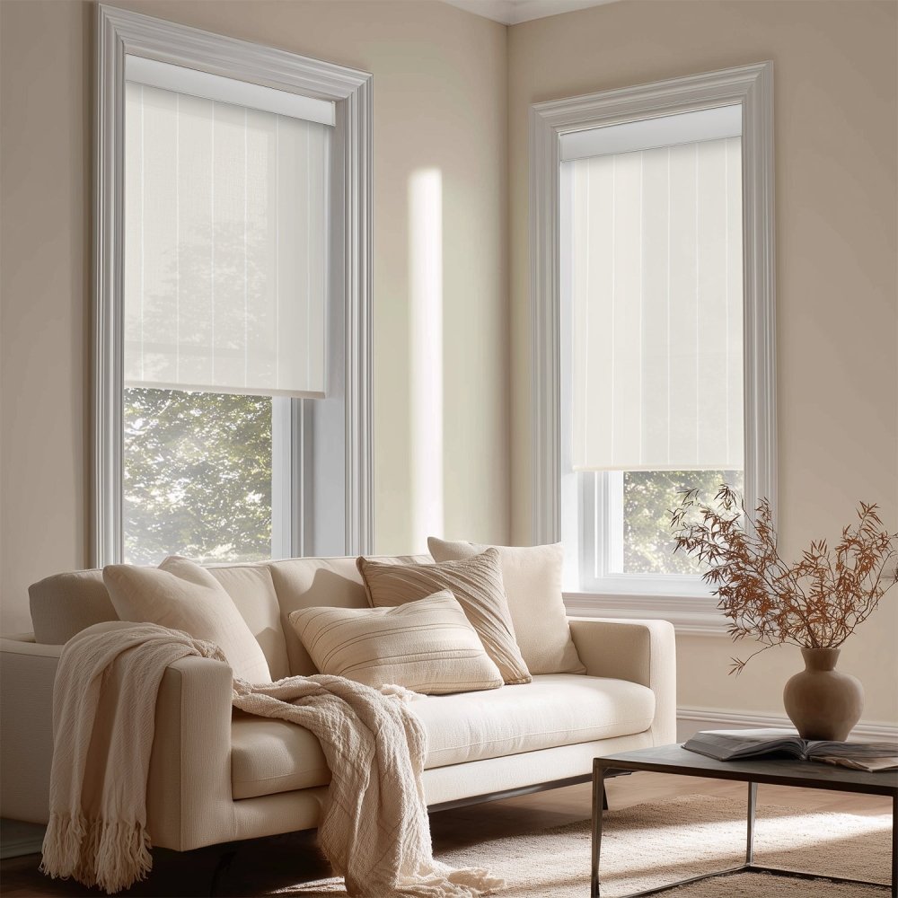 Pure Stripe Print Semi - Blackout Roller Blinds - Deconovo US