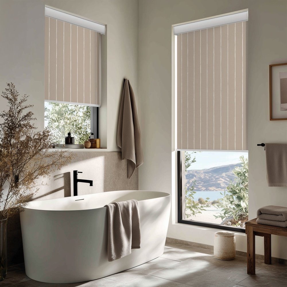 Pure Stripe Print Semi - Blackout Roller Blinds - Deconovo US