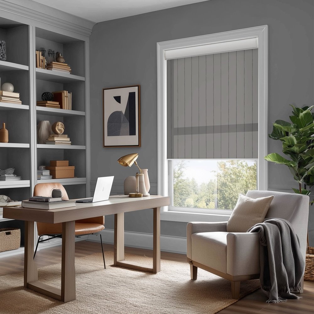 Pure Stripe Print Semi - Blackout Roller Blinds - Deconovo US
