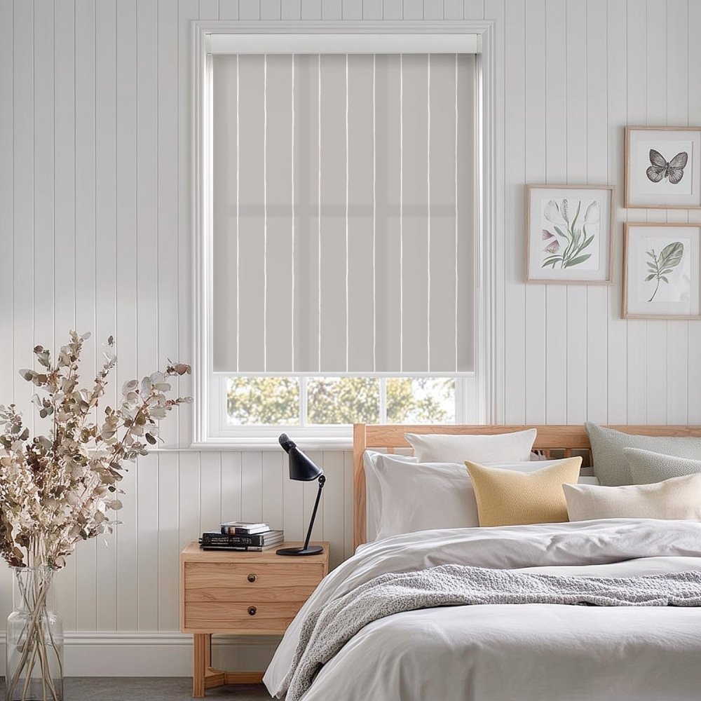 Pure Stripe Print Semi - Blackout Roller Blinds - Deconovo US