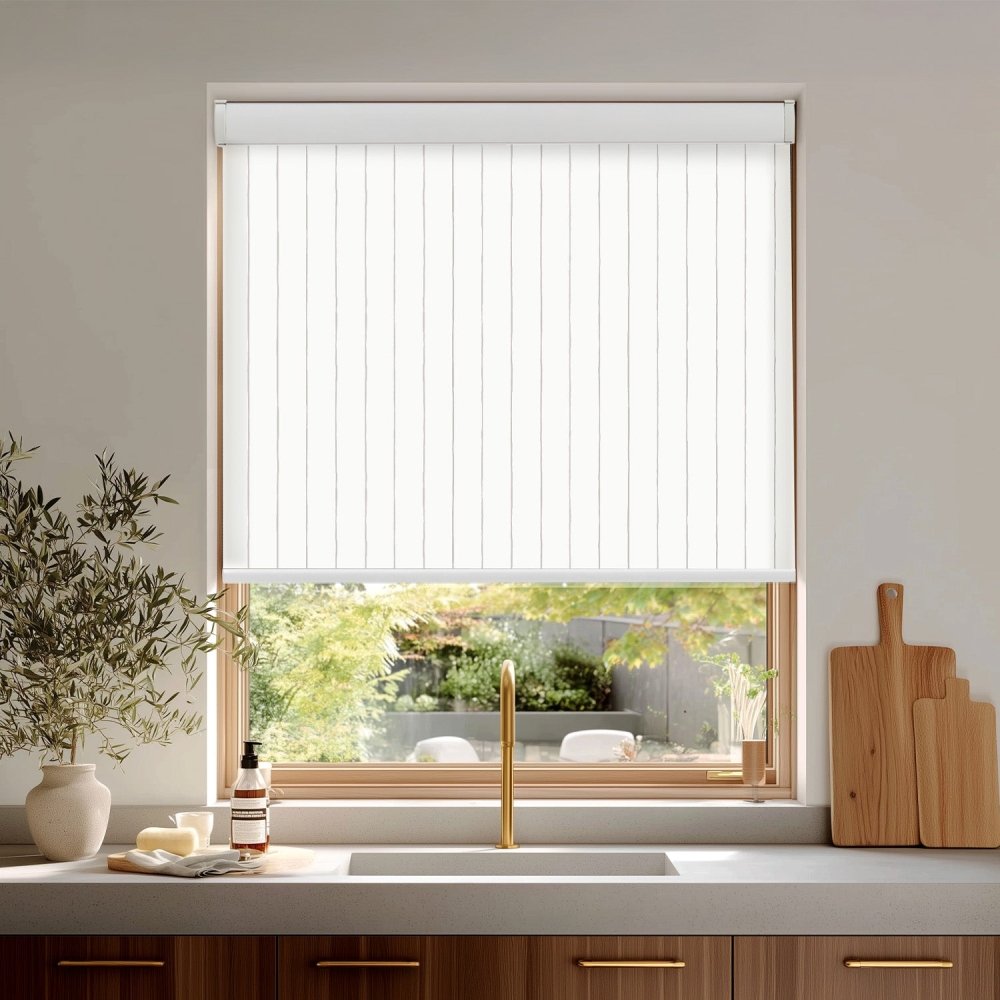 Pure Stripe Print Semi - Blackout Roller Blinds - Deconovo US