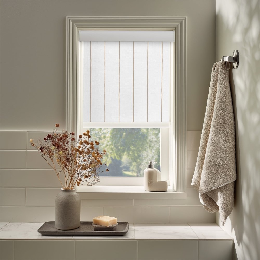 Pure Stripe Print Semi - Blackout Roller Blinds - Deconovo US