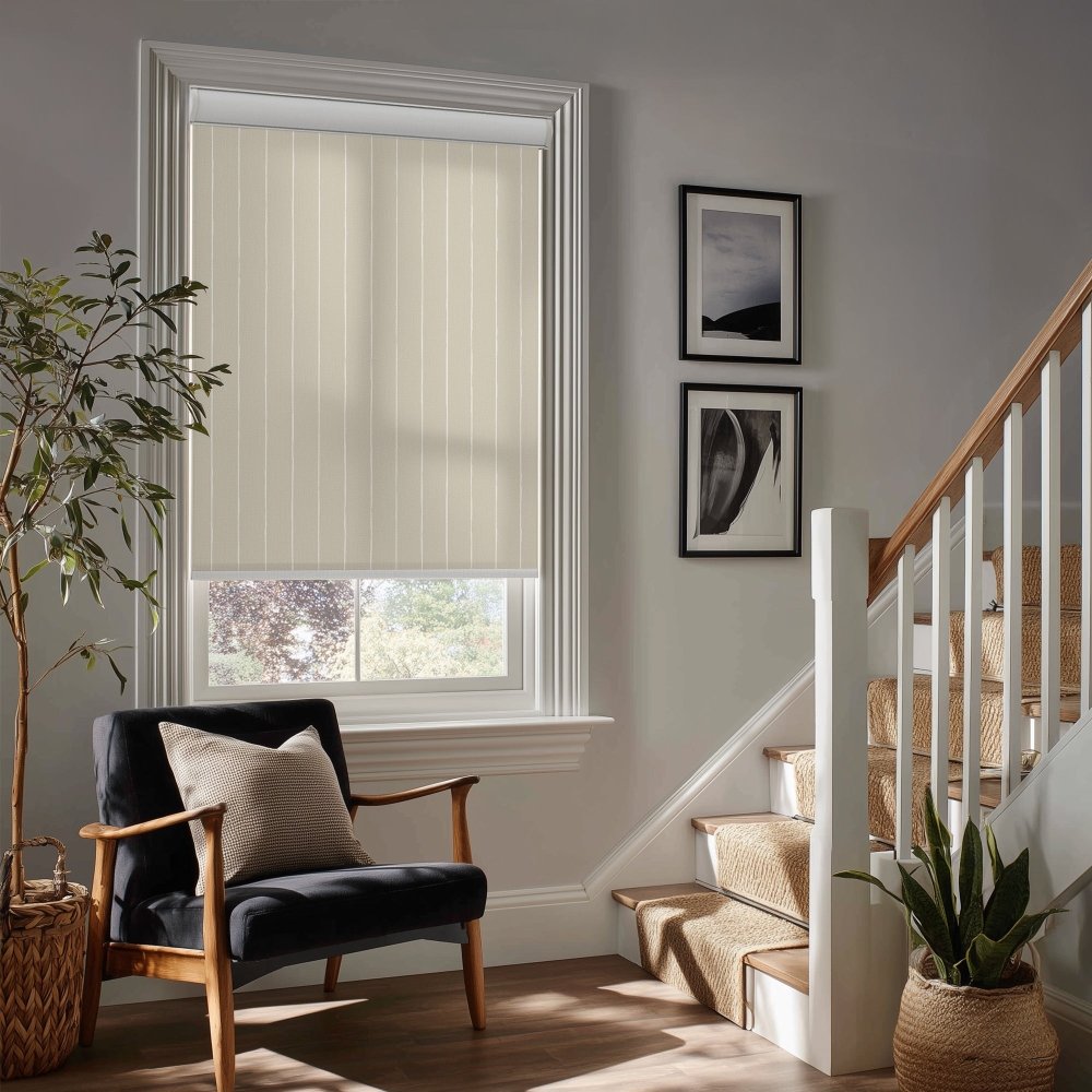 Pure Stripe Print Semi - Blackout Roller Blinds - Deconovo US