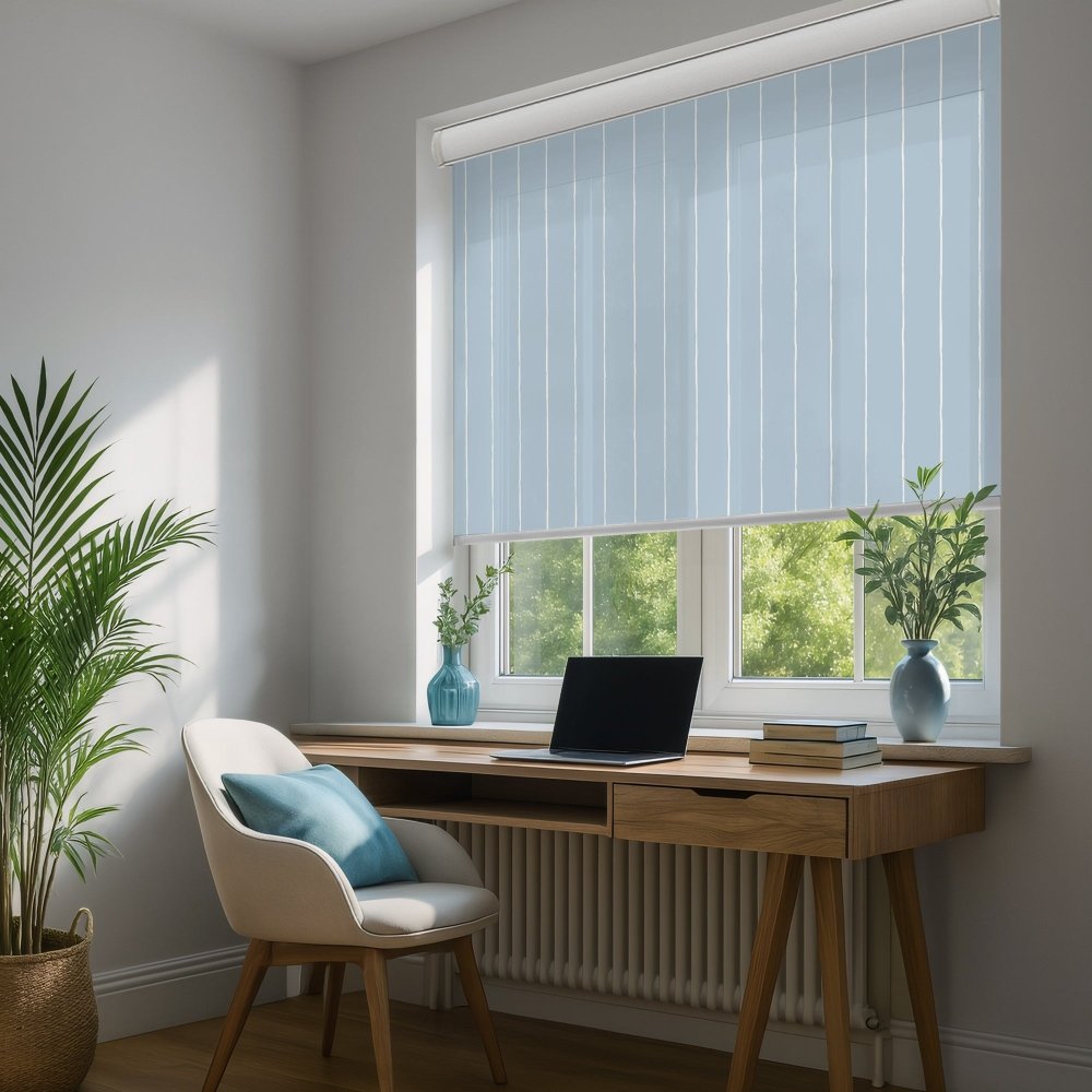 Pure Stripe Print Semi - Blackout Roller Blinds - Deconovo US