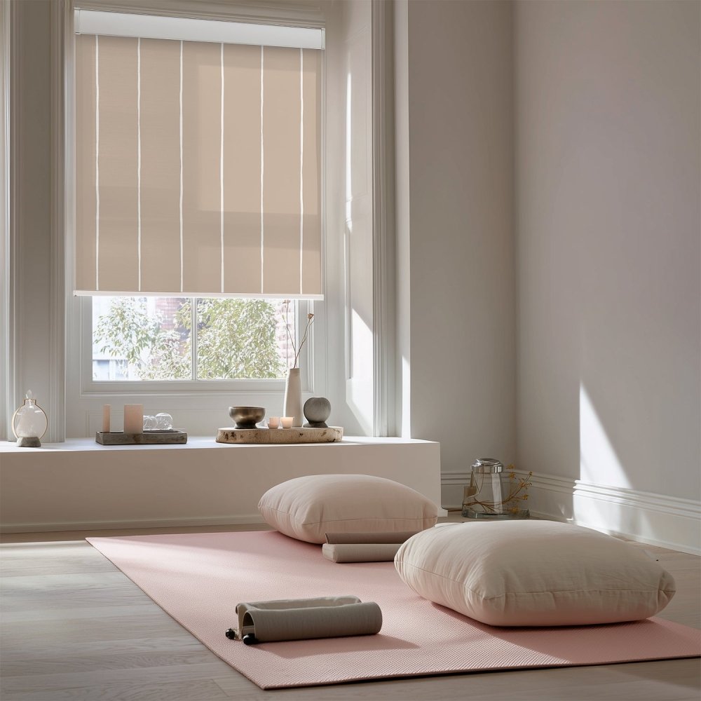 Pure Stripe Print Semi - Blackout Roller Blinds - Deconovo US