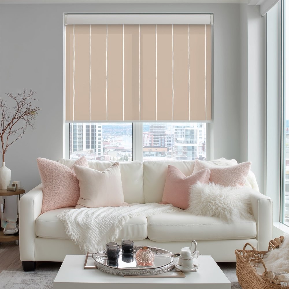 Pure Stripe Print Semi - Blackout Roller Blinds - Deconovo US