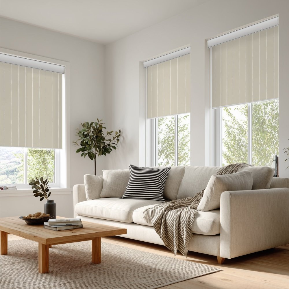 Pure Stripe Print Semi - Blackout Roller Blinds - Deconovo US