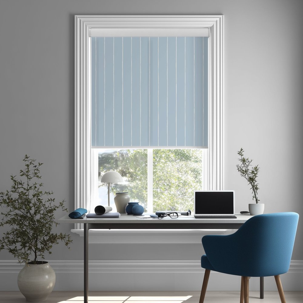 Pure Stripe Print Semi - Blackout Roller Blinds - Deconovo US
