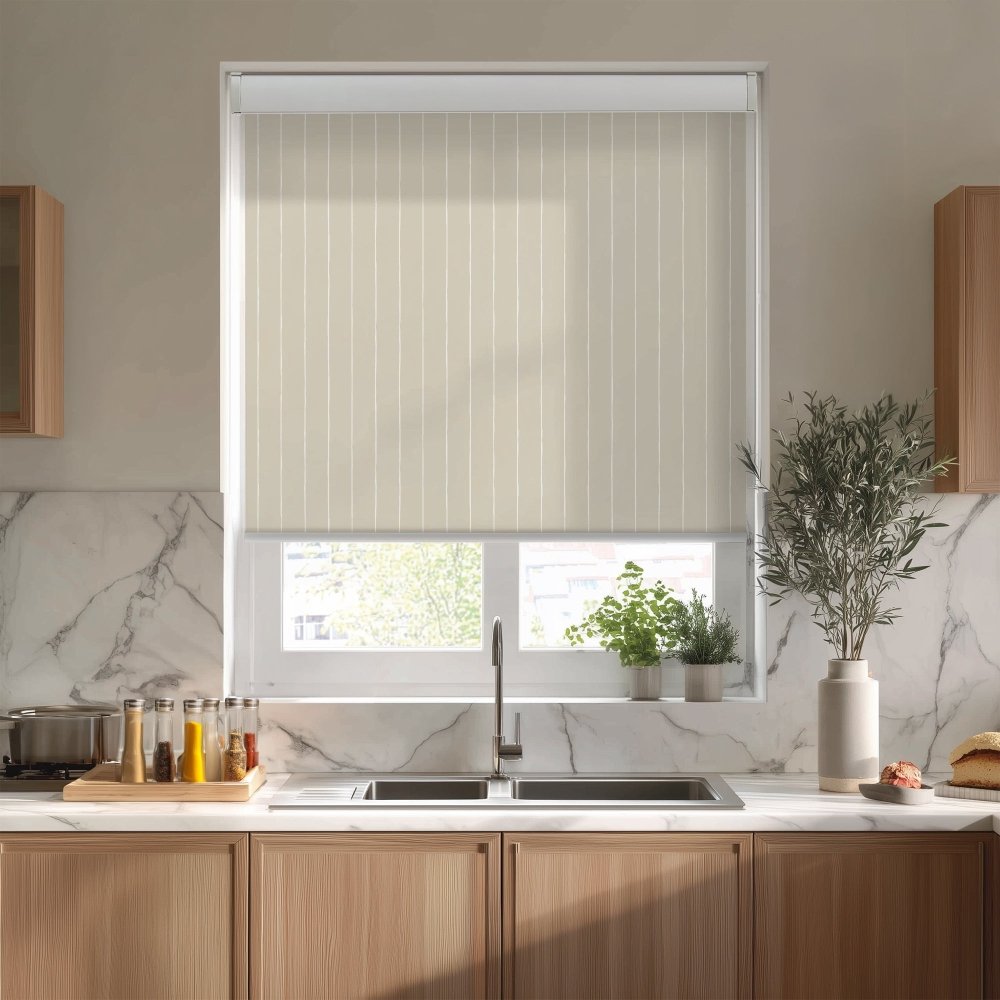Pure Stripe Print Semi - Blackout Roller Blinds - Deconovo US