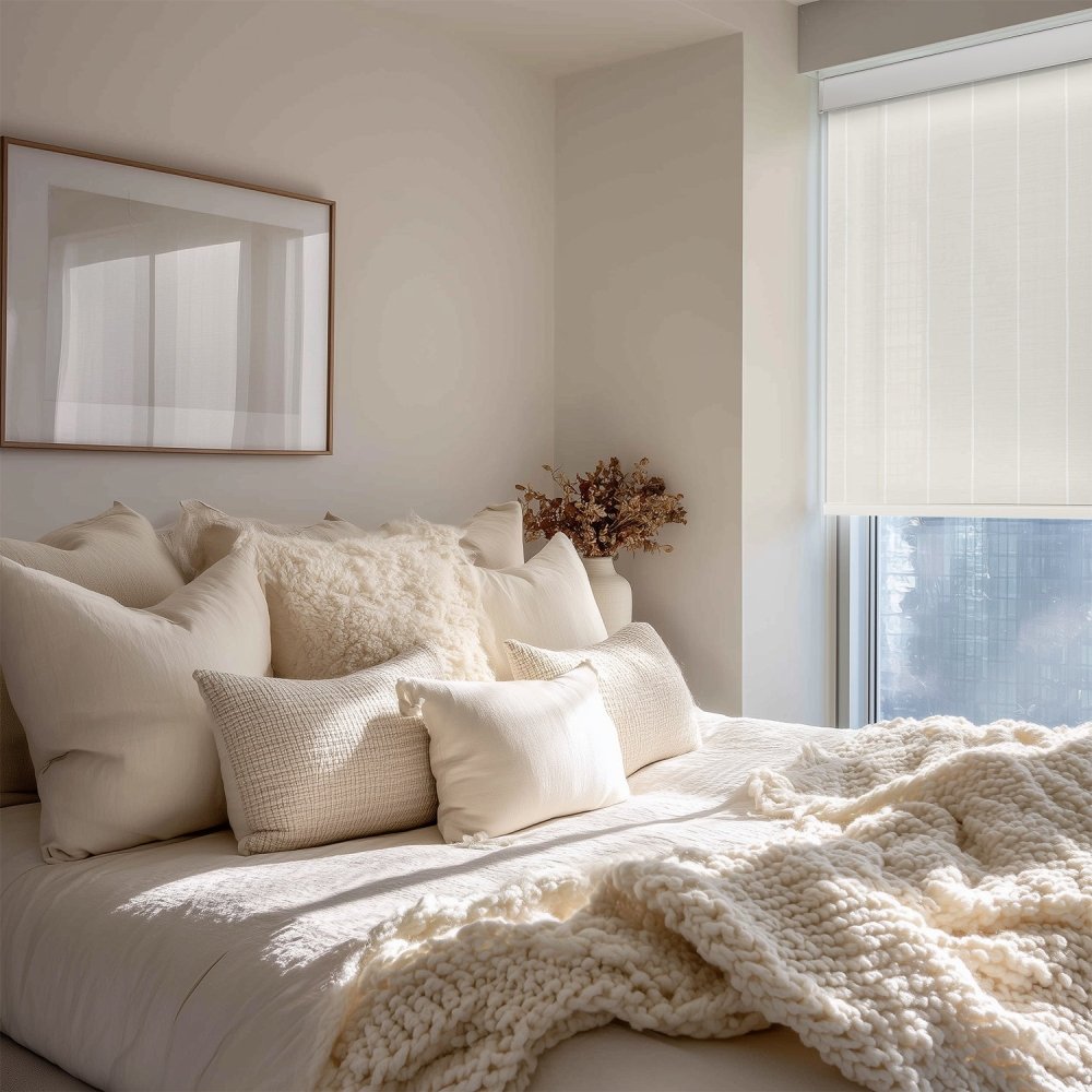 Pure Stripe Print Semi - Blackout Roller Blinds - Deconovo US