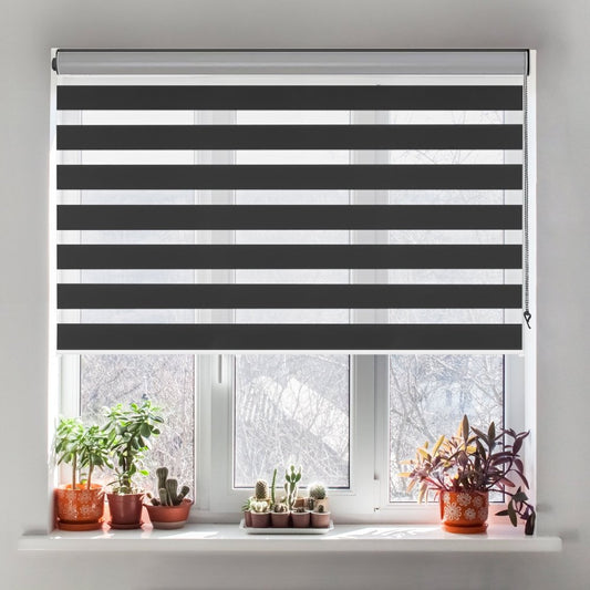 Sienna Custom Light Filtering Zebra Blinds - Deconovo US