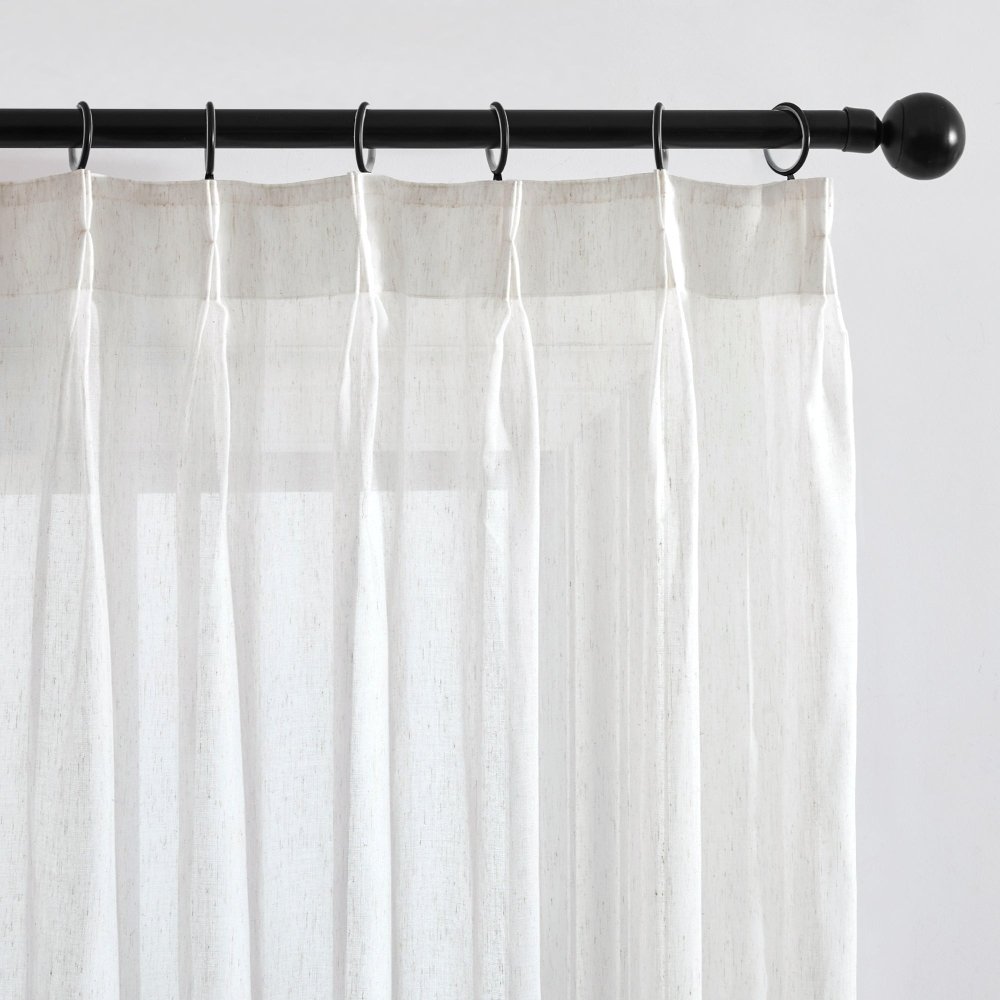 Sylvia Linen - Look Foil Sheer Curtains - Deconovo US