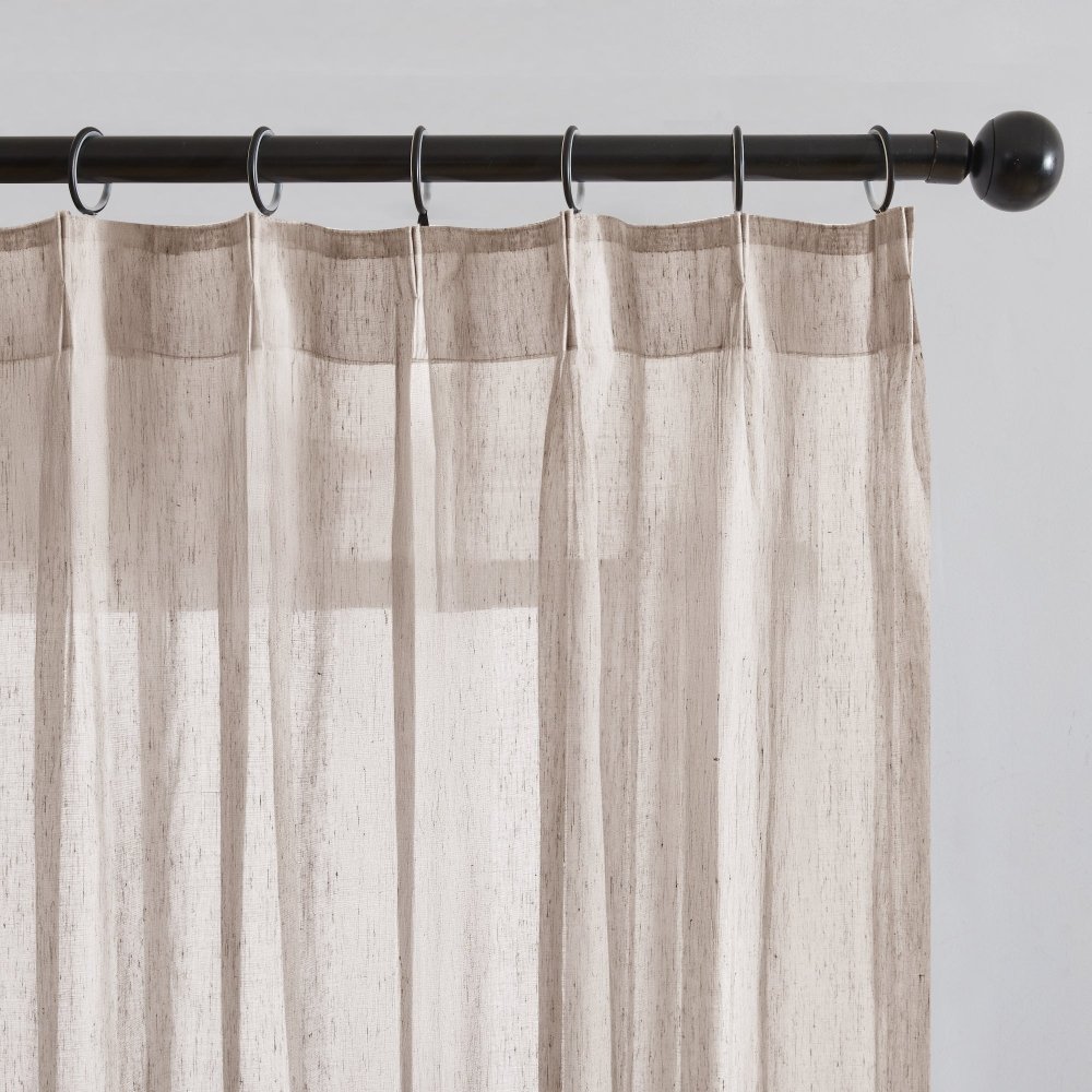 Sylvia Linen - Look Foil Sheer Curtains - Deconovo US