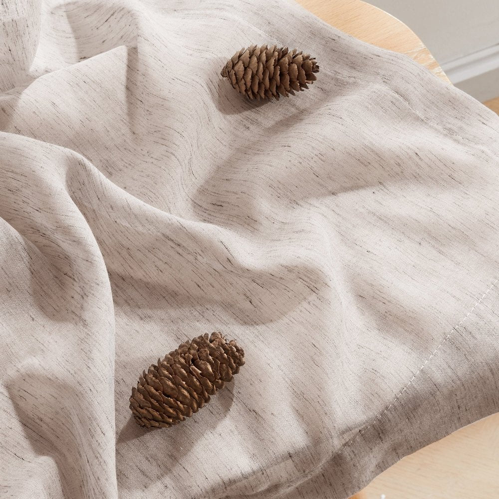 Sylvia Linen - Look Foil Sheer Curtains - Deconovo US