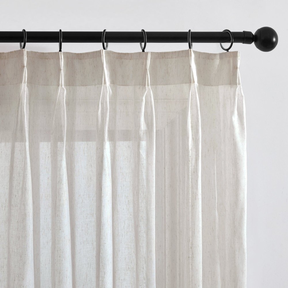 Sylvia Linen - Look Foil Sheer Curtains - Deconovo US