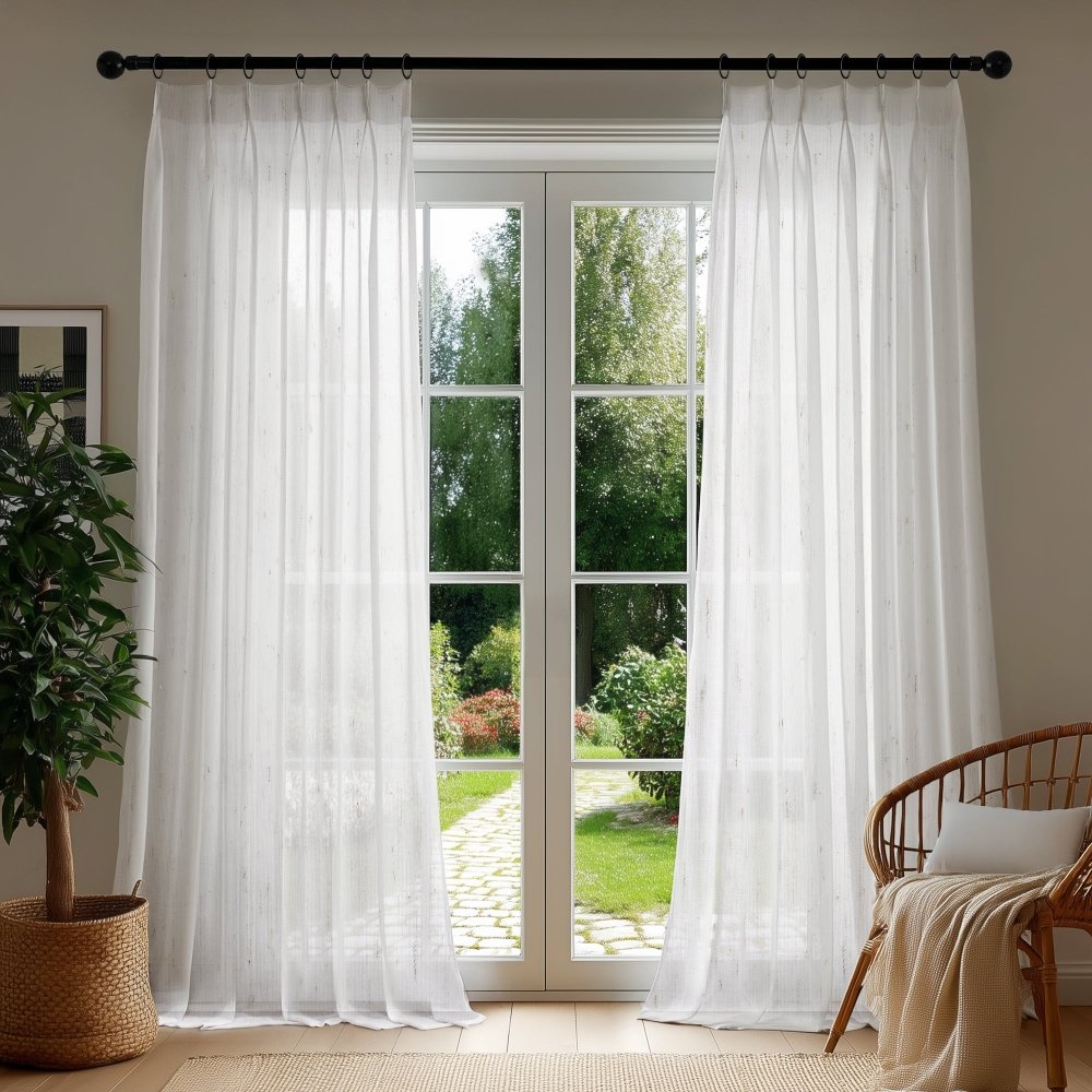 Sylvia Linen - Look Foil Sheer Curtains - Deconovo US